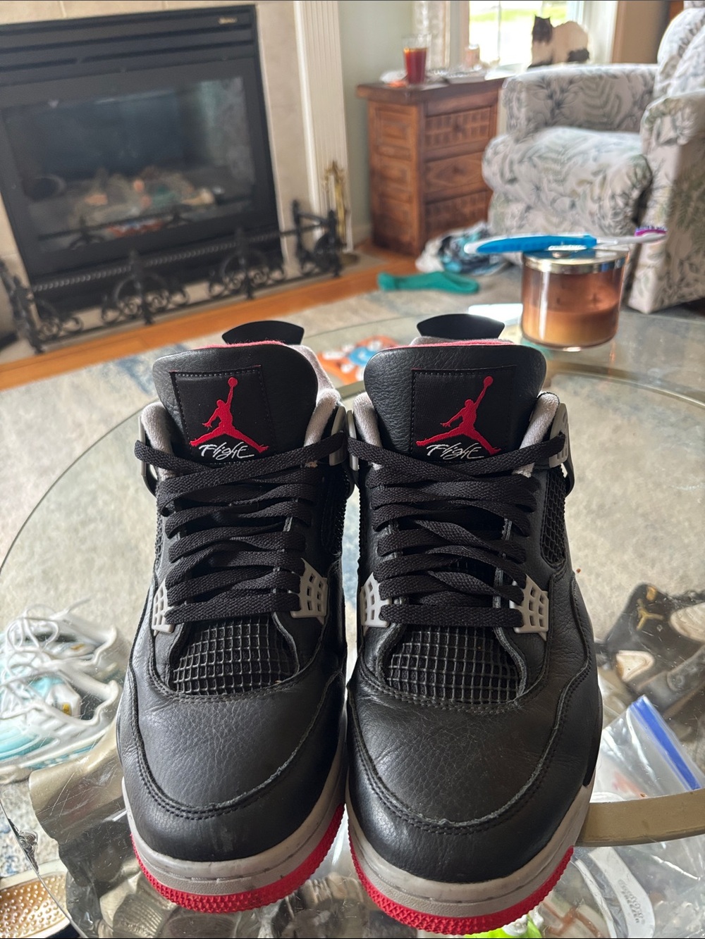Jordan Black with Red and Gray Retro Basketball Sneakers